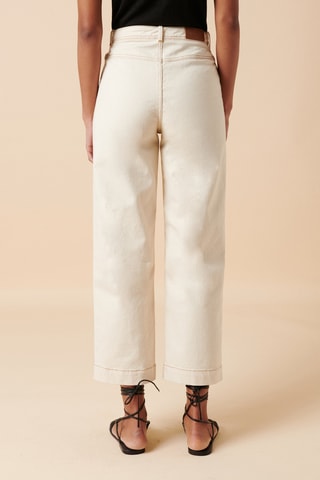 Pantalon en coton biologique - 
Beige