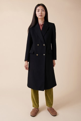 Manteau en laine Littoral - Noir