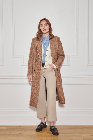 Manteau en laine Littoral - Marron clair