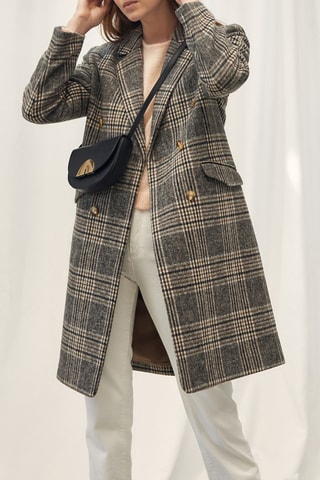 Manteau en laine recyclée - Gris foncé