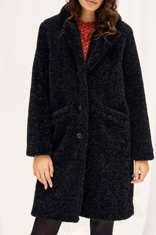 Manteau en fourrure synthétique - Noir