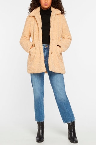 Manteau en fourrure synthétique - Crème