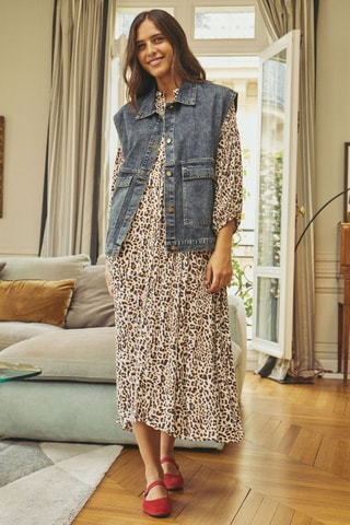 Veste sans manches en jean Vione - Bleu