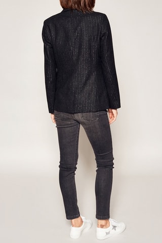 Veste rayée en laine - Gris foncé