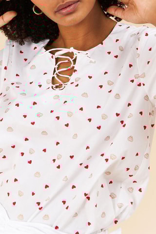 Top - Blanc et rouge