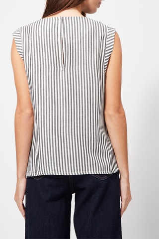 Top asymétrique rayé - Noir et blanc