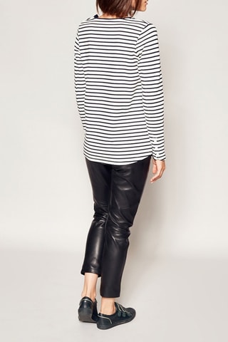 Top rayé - Bleu marine et crème