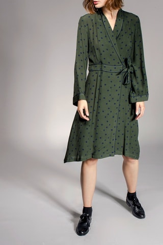 Robe portefeuille Roinita - Kaki et bleu marine