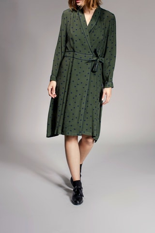 Robe portefeuille Roinita - Kaki et bleu marine