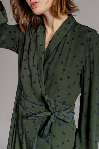 Robe portefeuille Roinita - Kaki et bleu marine