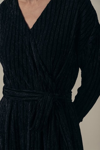 Robe en velours River - Noir