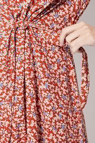 Robe patineuse Ryo - Rouge et beige