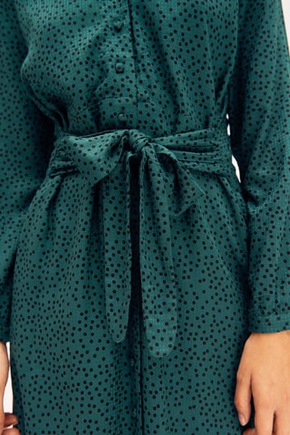 Robe midi à pois - Bleu canard