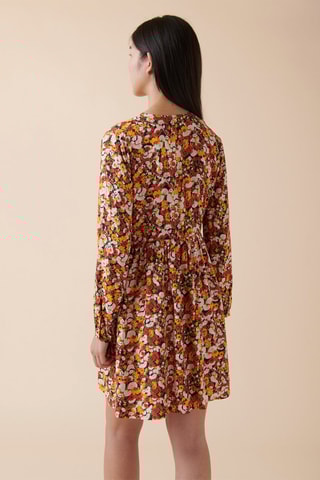 Robe trapèze Rando - Jaune et rouge brique