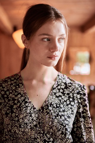 Robe midi Rilon - Noir et écru