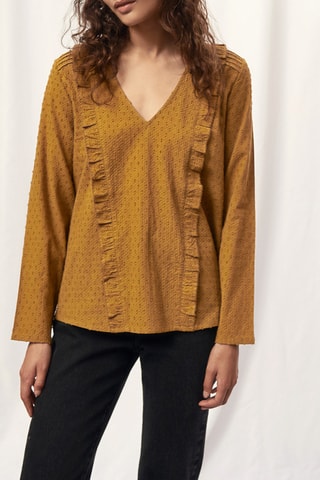 Blouse volantée - Moutarde