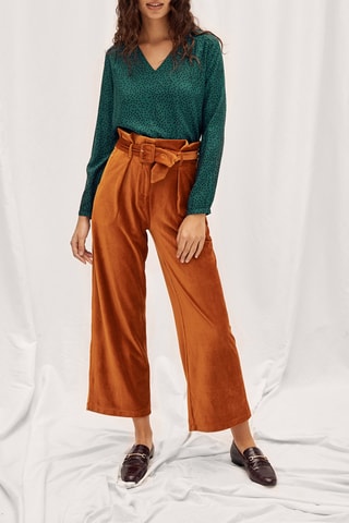 Blouse à pois - Bleu canard