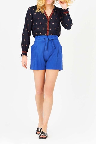 Short en lin - Bleu roi