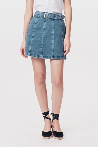 Minijupe en jean et taille haute Jixties - Bleu