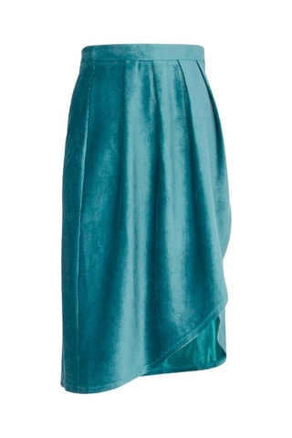 Jupe asymétrique taille haute - Bleu canard