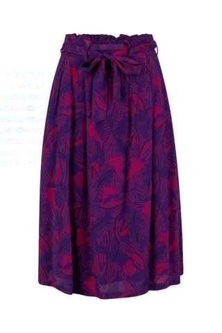 Jupe fluide taille haute - Aubergine et magenta