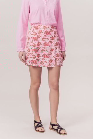 Minijupe en coton biologique taille haute Jess - Fuchsia