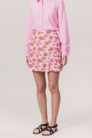 Minijupe en coton biologique taille haute Jess - Fuchsia