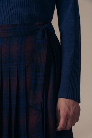 Jupe plissée taille haute Jeremya - Bleu marine