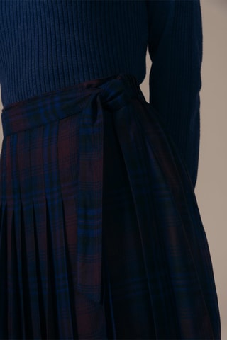 Jupe plissée taille haute Jeremya - Bleu marine