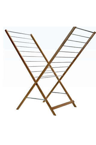 Etendoir à linge pliable en pin Xenia - 10 m d’étendage