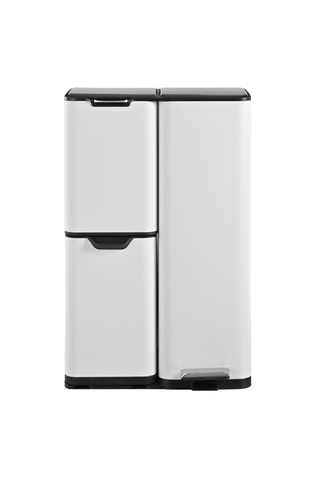 Poubelle pédale tri sélectif en acier inoxydable Haja - 60 l