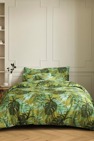 Funda de almohada de satén de algodón 80 hilos/cm² Tropical - Verde
