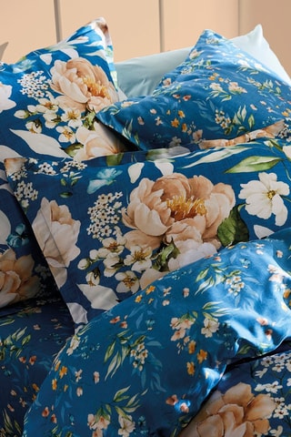 Federa cuscino alla francese Jardin de Fleurs - Blu