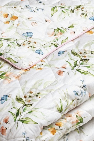 Manta para bebé de satén de algodón 79 hilos/cm² Jardin des Fleurs - Blanco