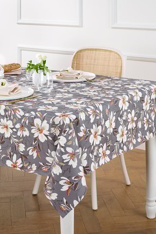 Mantel rectangular antimanchas - Coucher de soleil - Gris oscuro - 140 x 250 cm