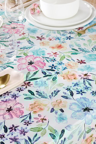 Mantel rectangular antimanchas Bouquet fleuri - Multicolor - 140 x 250 cm