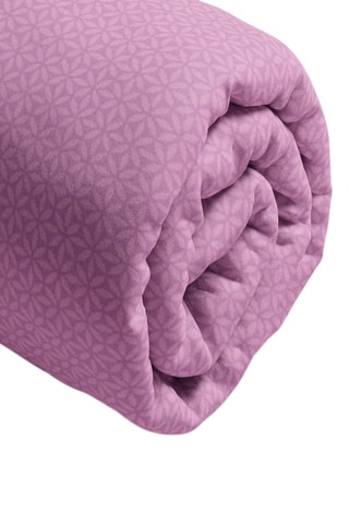 Sábana bajera de satén de algodón 80 hilos/cm² - Fleurs vintage - Lila