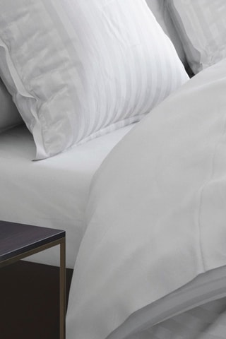 Sábana bajera de satén de algodón 79 hilos/cm² Liso - Blanco