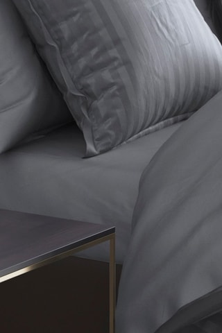 Lenzuolo sotto in raso di cotone 79 fili/cm² Uni - Grigio chiaro