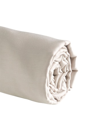 Sábana bajera de satén de algodón 79 hilos/cm² Liso - Beige