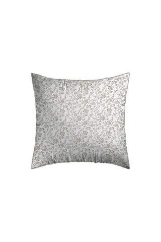 2 fundas de almohada de satén de algodón 200 hilos/cm² Parterre de Roses - Blanco
