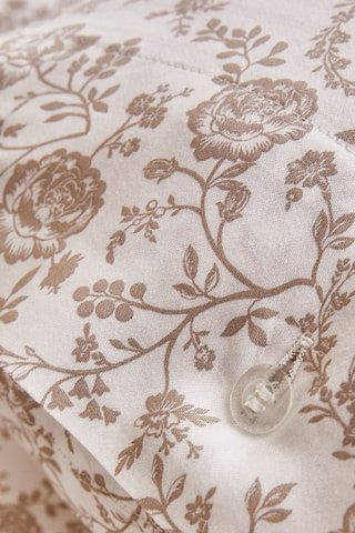 2 fundas de almohada de satén de algodón 200 hilos/cm² Parterre de Roses - Blanco