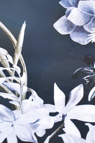 2 federe in raso di cotone 80 fili/cm² Floraison d'hortensias - Blu scuro