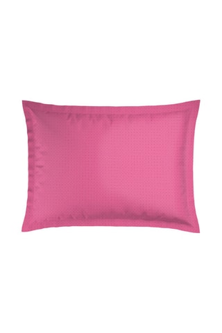 2 fundas de almohada de satén de algodón 80 hilos/cm² Fleurs sauvages - Blanco y rosa