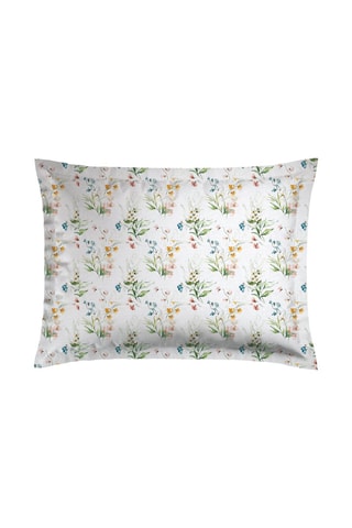 2 fronhas em cetim de algodão 79 fios/cm² Jardin de Fleurs - Branco