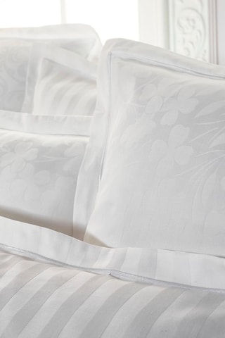 2 fundas de almohada de satén de algodón 120 hilos/cm² Petit Chênes - Blanco