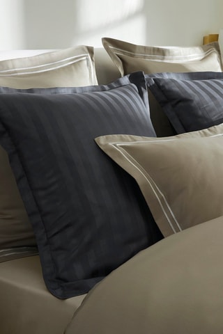 2 fundas de almohada de satén de algodón 80 hilos/cm² Nice - Topo