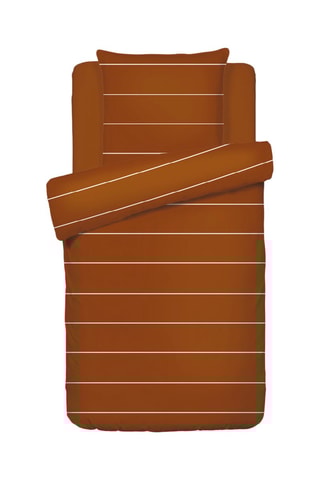 Parure copripiumino in raso di cotone 80 fili/cm² Camille - Marrone scuro e bianco