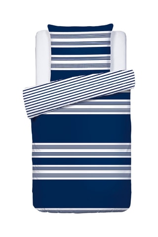 Parure copripiumino in raso di cotone 80 fili/cm² Lena - Blu 