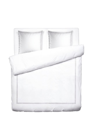 Juego de nórdico de satén de algodón 80 hilos/cm² Nice - Blanco y plateado